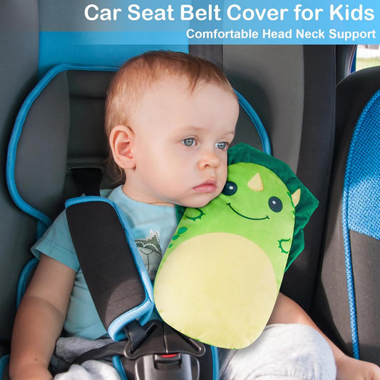 Seat belt pad, car sleeping pillow Monster Green