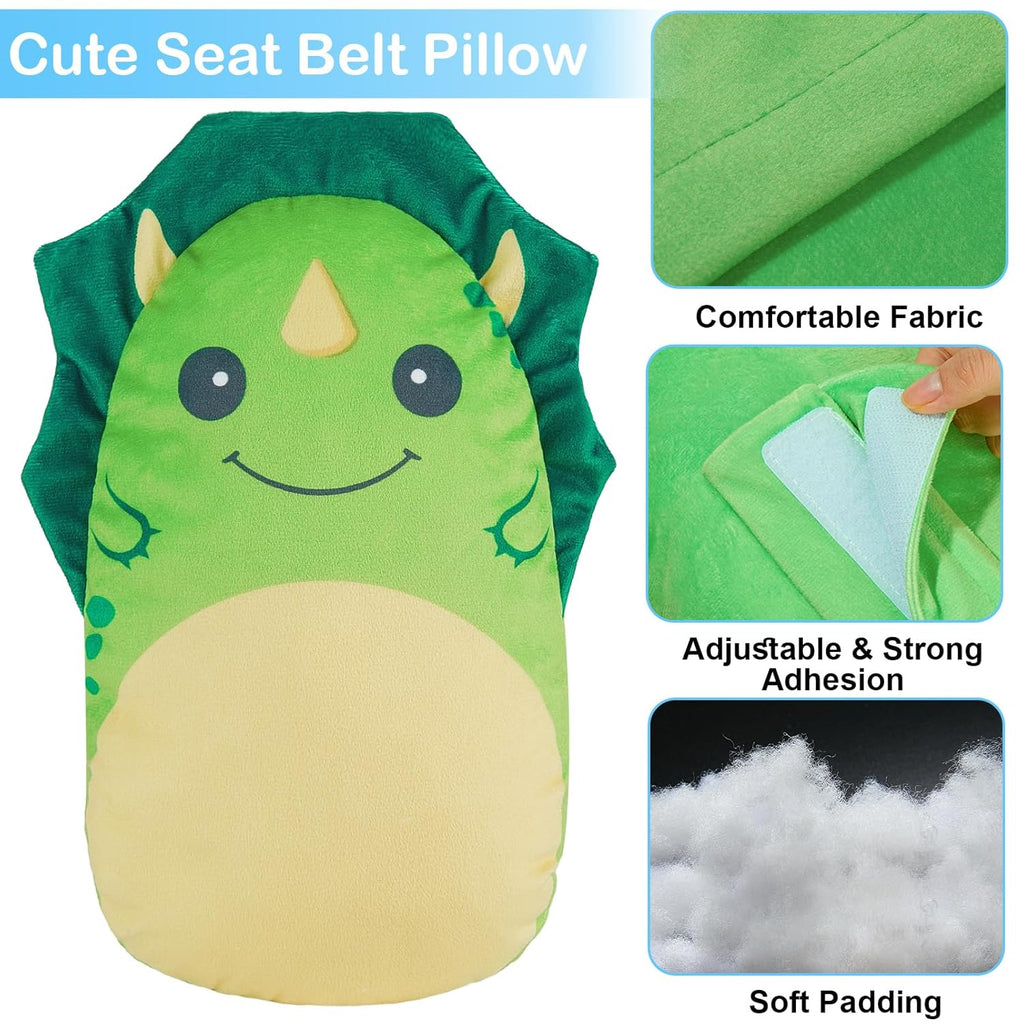 Seat belt pad, car sleeping pillow Monster Green