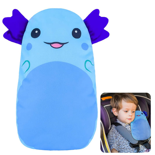 Seat belt pad, car sleeping pillow SMILE BLUE