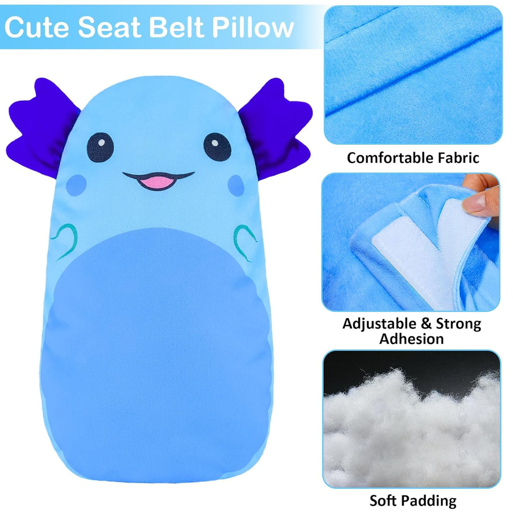 Seat belt pad, car sleeping pillow SMILE BLUE
