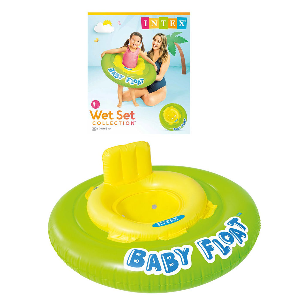Intex Baby Lifebuoy Swimtrainer with Diameter 76cm. for 1-2 Years Green Baby Float