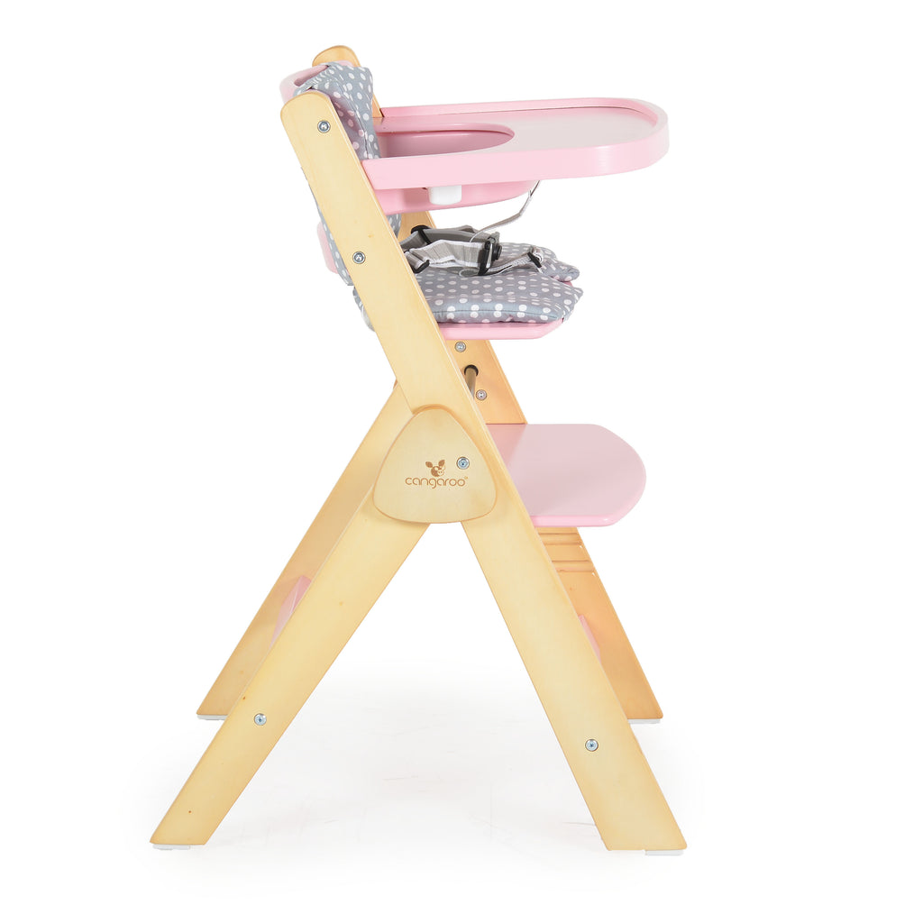 Cangaroo Wooden high chair Caramel pink