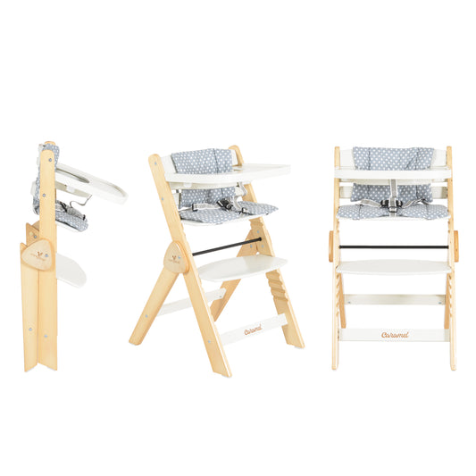 Cangaroo Wooden high chair Caramel white