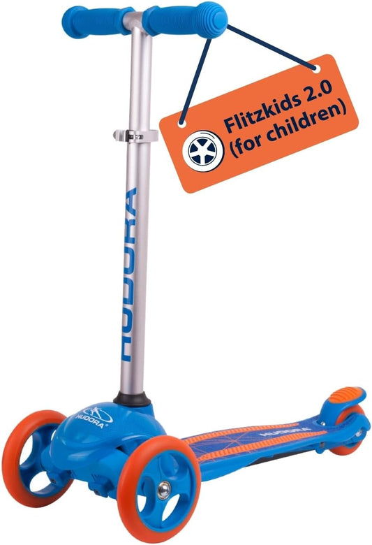 Hudora Flitzkids 2.0 Aluminum Children's Scooter with 3 Wheels (3+ years) Blue