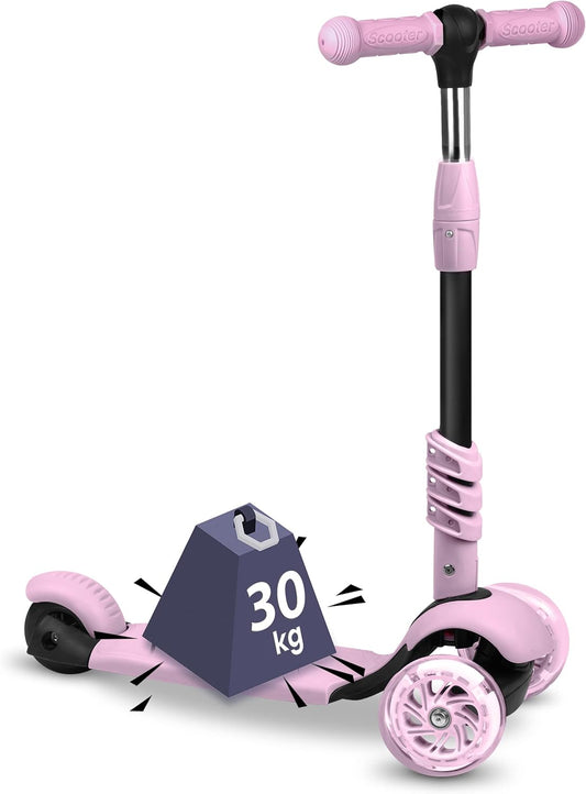 Ricokids Cubi 3-in-1 Scooter Children's Scooter with 3 LED Wheels 3+ years Pink