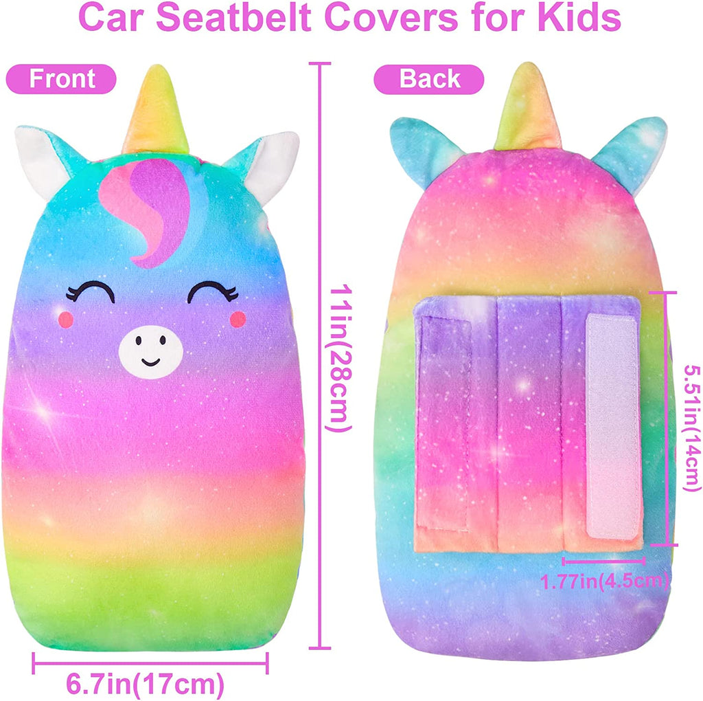 Seat belt pad, car sleeping pillow Rainbow