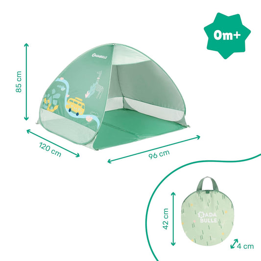 BADABULLE Pop Up Beach Tent With Carrying Bag UV50+ 125 x 100 x 85 cm Safari