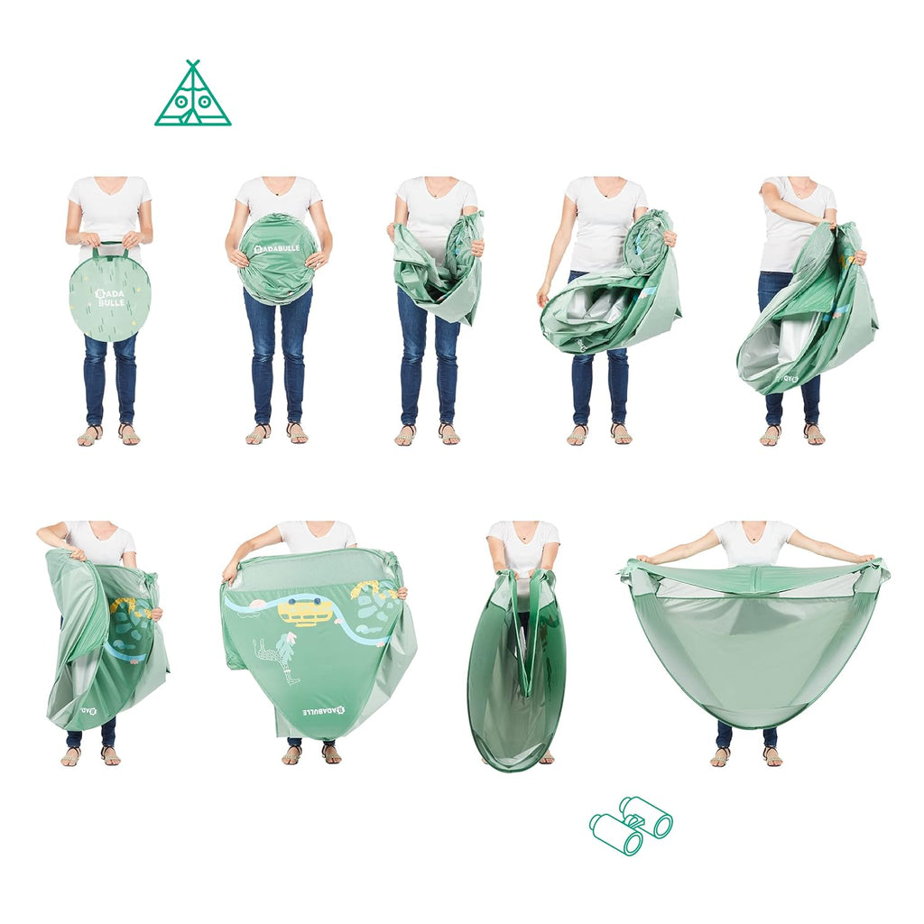 BADABULLE Pop Up Beach Tent With Carrying Bag UV50+ 125 x 100 x 85 cm Safari